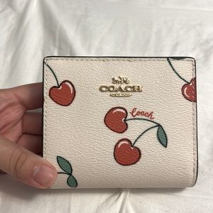 Coach snap wallet in cherry print